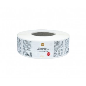 Etykiety samoprzylepne zadrukowane w CMYK 50x50mm półbłysk