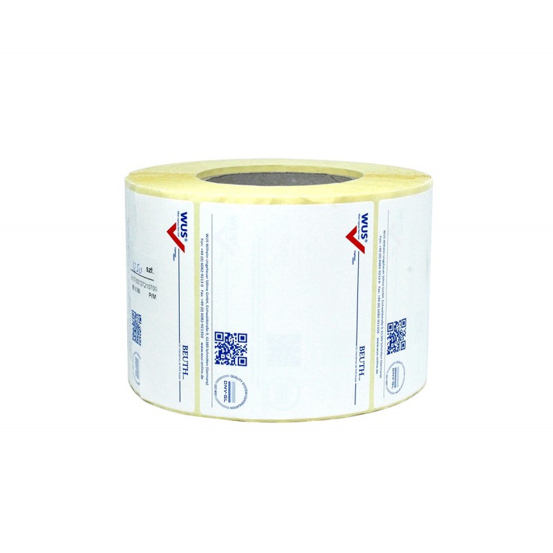 Etykiety samoprzylepne zadrukowane w CMYK 50x50mm półbłysk