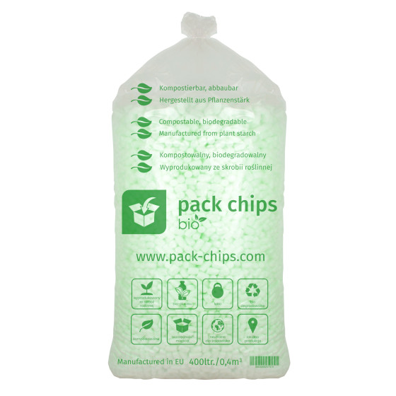 Wypełniacz eko skrobiowy Pack Chips Bio 400l zielony Wypełniacz eko skrobiowy Pack Chips Bio 400l zielony