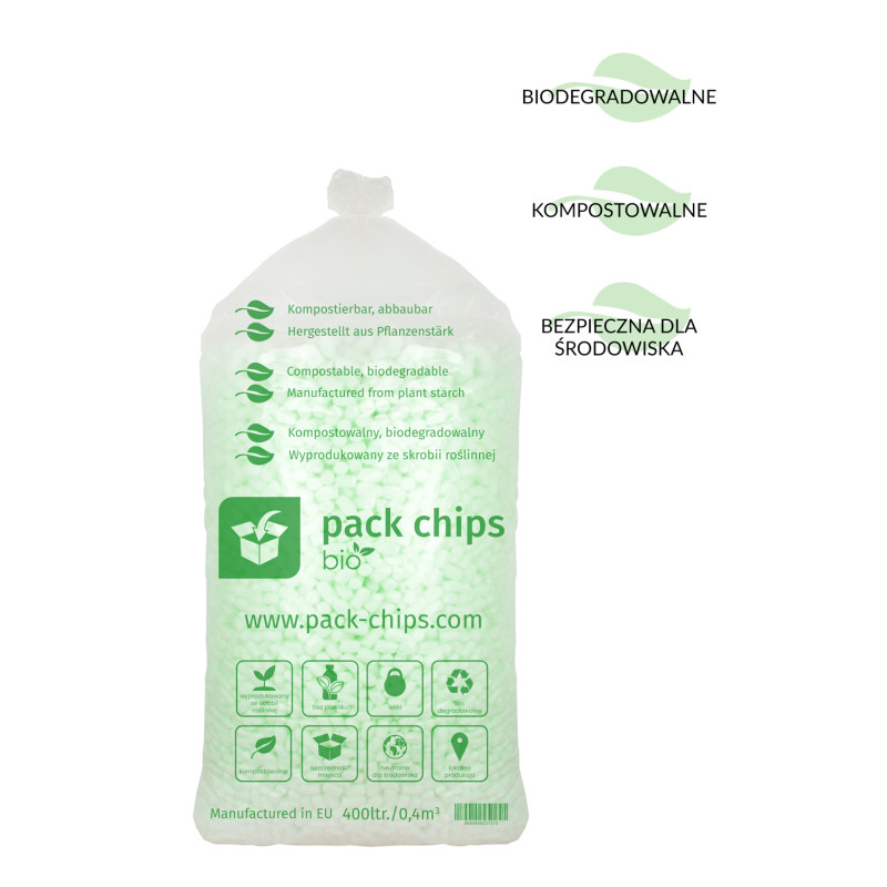 Wypełniacz eko skrobiowy Pack Chips Bio 400l zielony