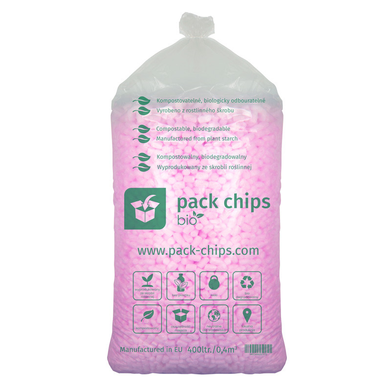 Wypełniacz ekologiczny Pack Chips Bio 400 litrów różowy