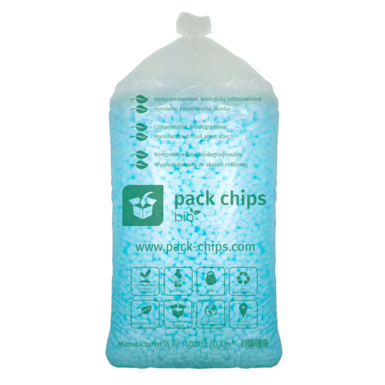 Wypełniacz eko skrobiowy Pack Chips Bio 400l niebieski Wypełniacz eko skrobiowy Pack Chips Bio 400l niebieski