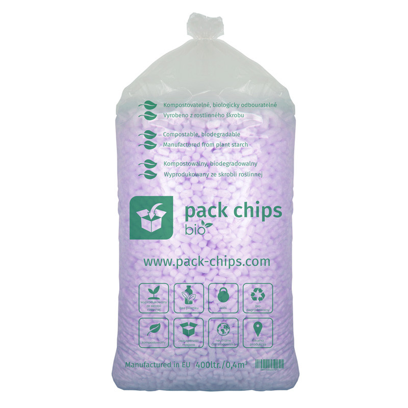 Wypełniacz eko skrobiowy Pack Chips Bio 400l lawendowy