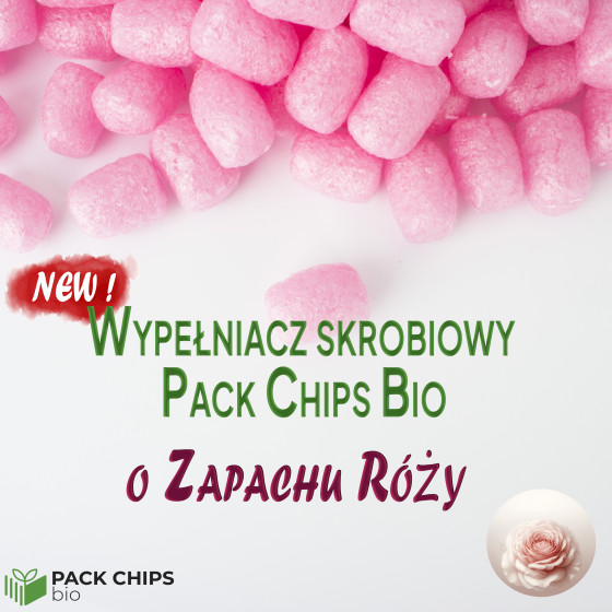 Wypełniacz eko skrobiowy Chrupack Pack Chips Bio różowy 400l o Zapachu Róży