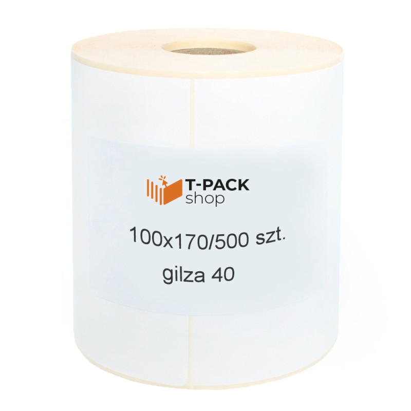 Etykiety termiczne 100x170mm 500szt 40mm białe