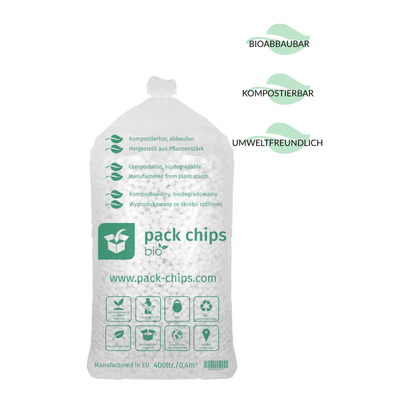 Wypełniacz eko skrobiowy Aroma Pack Chips Bio biały 400l o Zapachu Perfum