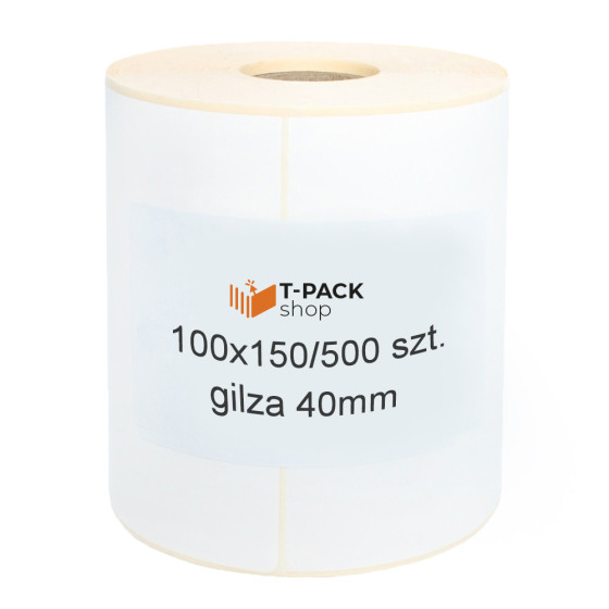Etykiety termiczne kurierskie 100x150 mm 500 sztuk gilza 40 białe