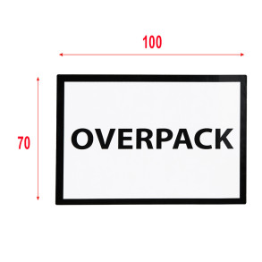"Overpack" Etykieta ostrzegawcza 100x70mm 250szt 40mm