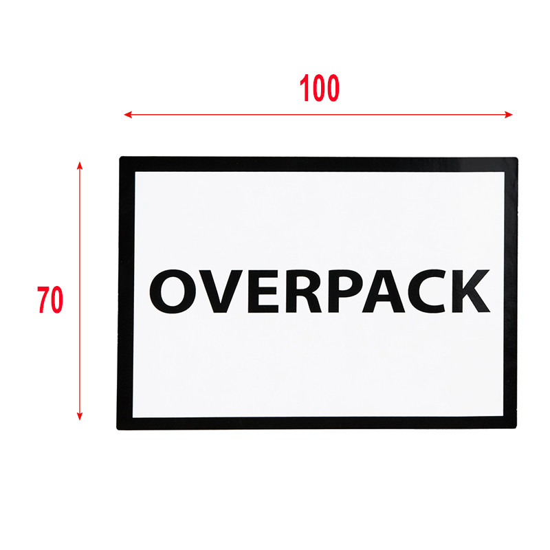 "Overpack" Etykieta ostrzegawcza 100x70mm 250szt 40mm