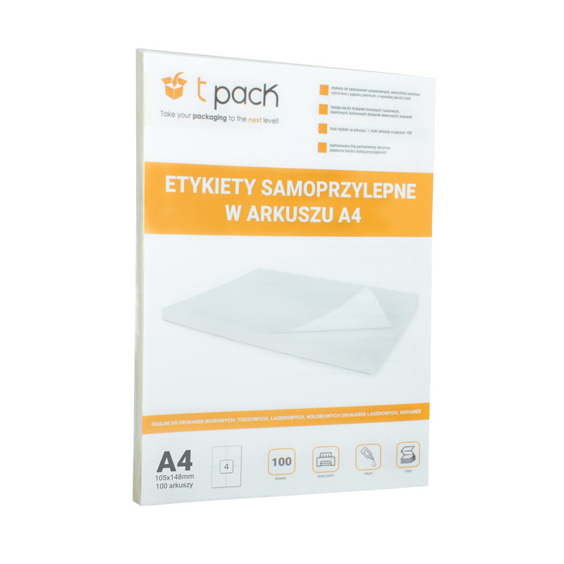 Etykiety samoprzylepne A4 TNT 105x148mm 400 etykiet