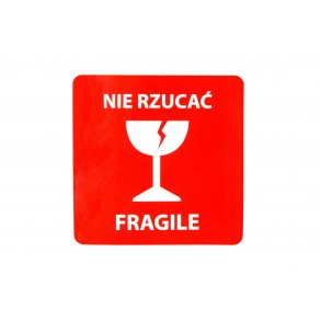 Etykiety "nie rzucać fragile!" 70x70mm 100szt 25mm