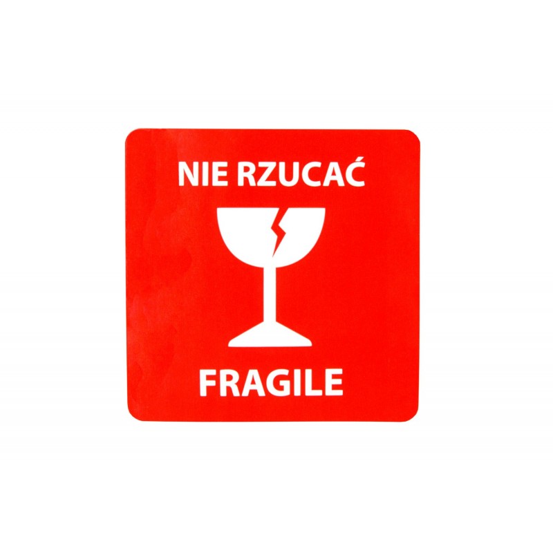 Etykiety "nie rzucać fragile!" 70x70mm 100szt 25mm