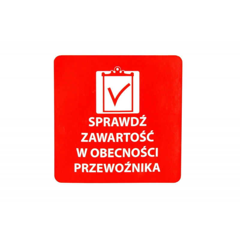 Etykiety "sprawdź zawartość..." 70x70mm 100szt 25mm