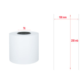 Etykiety linerless termiczne 100 x 250mb 76mm