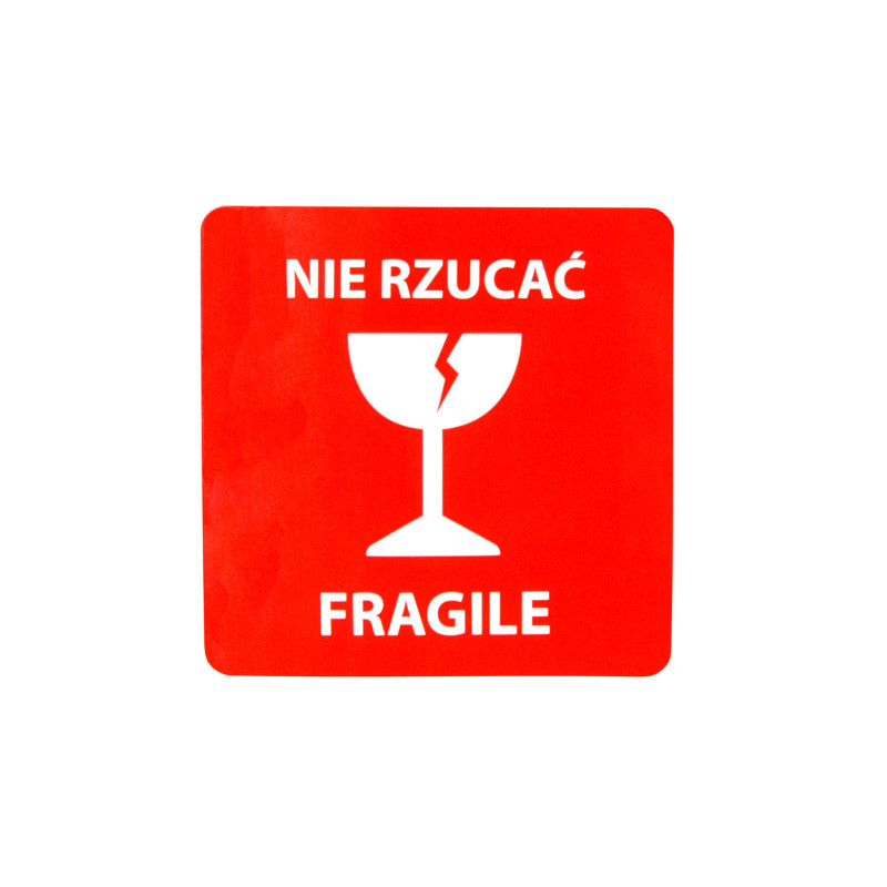 Etykiety "nie rzucać fragile!" 50x50mm 500szt 40mm