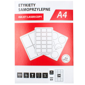 Etykiety A4 70×37 mm – 2400 szt. | 24 na arkuszu