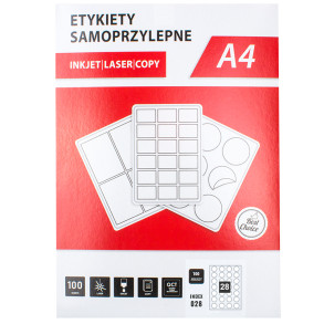 Etykieta Okrągła w arkuszu A4, Ø 40 mm 2800szt