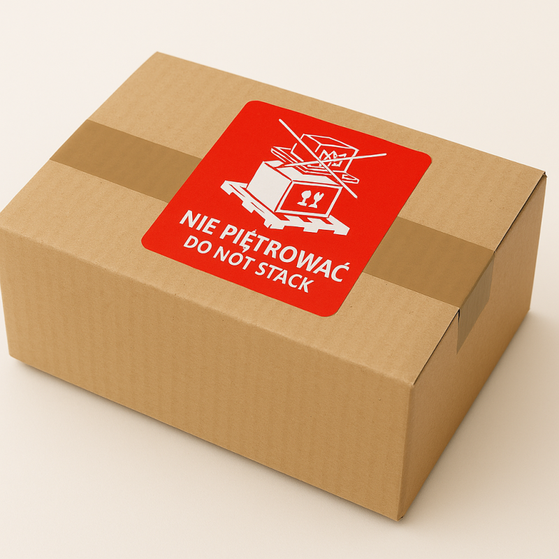 "Nie piętrować" Etykieta ostrzegawcza 70x70mm 1000szt 40mm