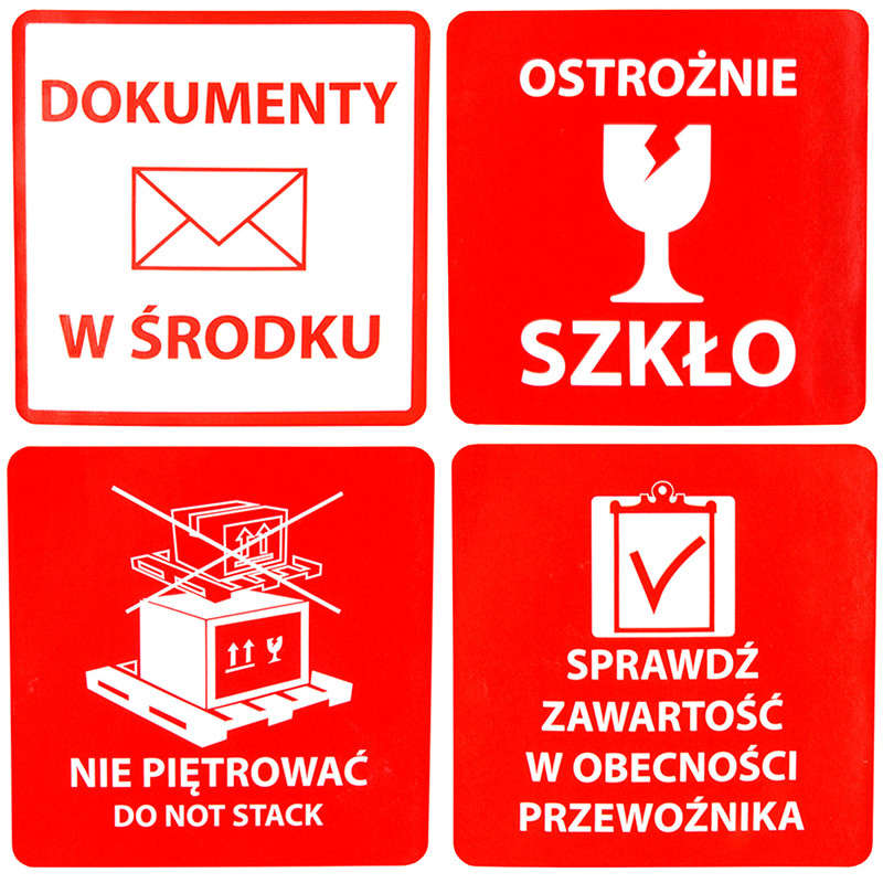 "Nie piętrować" Etykieta ostrzegawcza 70x70mm 1000szt 40mm