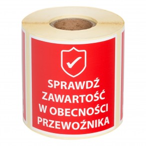Sprawdź zawartość w obecności przewoźnika