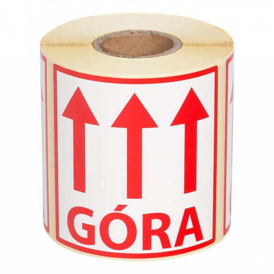 "Góra" Etykieta ostrzegawcza 100x100mm 500szt 40mm "Góra" Etykieta ostrzegawcza 100x100mm 500szt 40mm