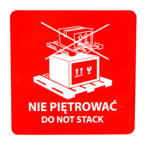 "Nie piętrować" Etykieta ostrzegawcza 70x70mm 1000szt 40mm