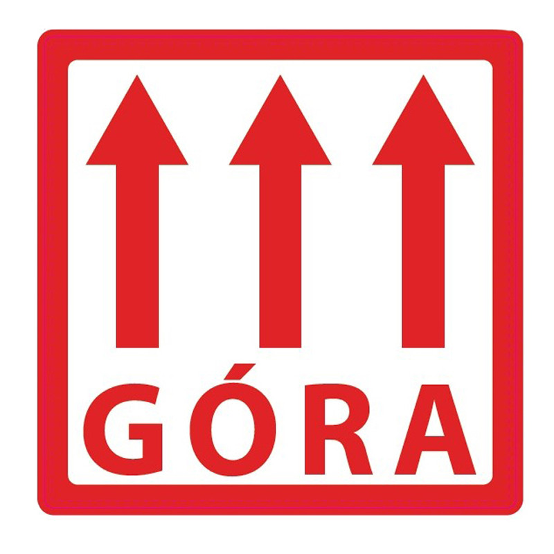"Góra" Etykieta ostrzegawcza 100x100mm 500szt 40mm