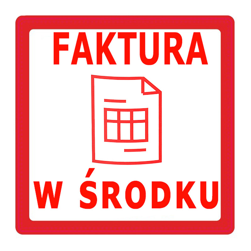 "Faktura w środku" Etykieta ostrzegawcza 100x100mm 500szt 40mm