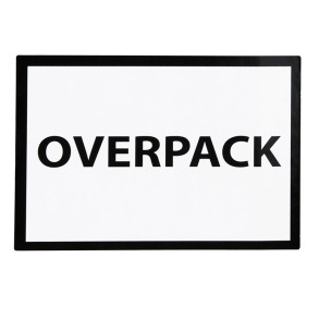 "Overpack" Etykieta ostrzegawcza 100x70mm 250szt 40mm