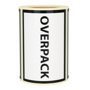 "Overpack" Etykieta ostrzegawcza 100x70mm 250szt 40mm