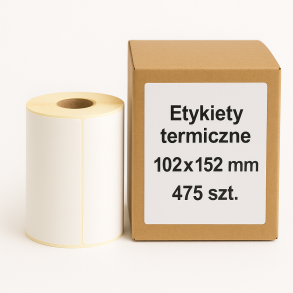 Etykiety termiczne 102x152mm 475szt 25mm białe
