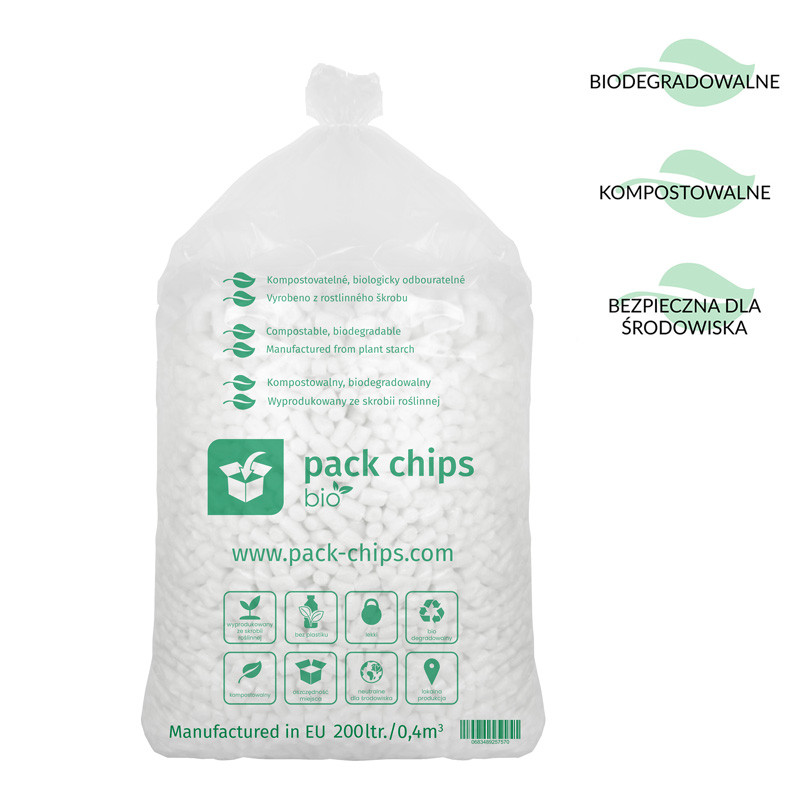 Wypełniacz ekologiczny Pack Chips Bio 200 litrów biały