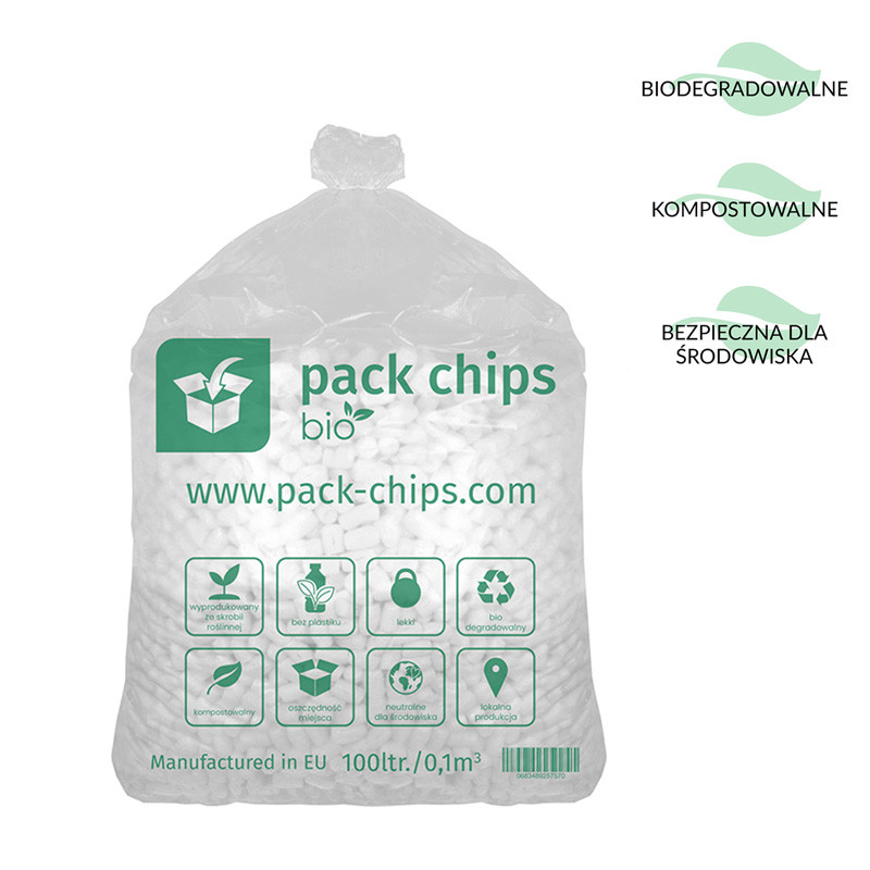 Wypełniacz ekologiczny Pack Chips Bio 100 litrów biały