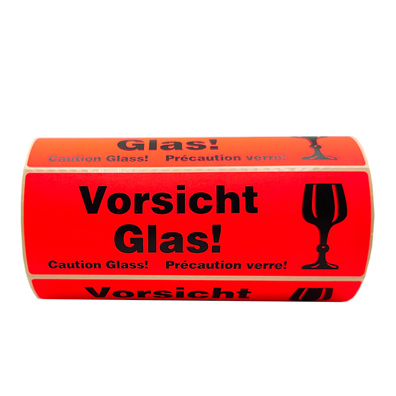Etykiety "Vorsicht Glas!" 150x48mm 500szt 40mm