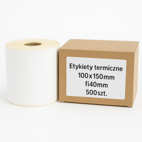Etykiety termiczne kurierskie 100x150 mm 500 sztuk gilza 40 białe