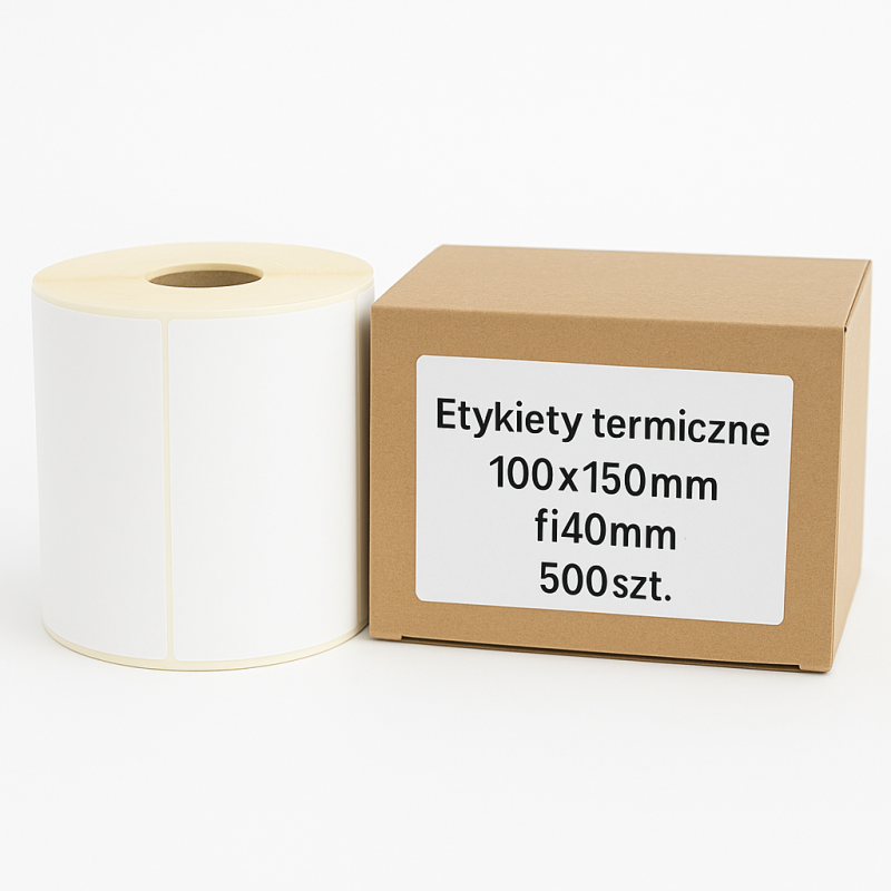 Etykiety termiczne kurierskie 100x150 mm 500 sztuk gilza 40 białe