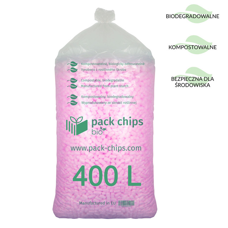 Wypełniacz ekologiczny Pack Chips Bio 400 litrów różowy