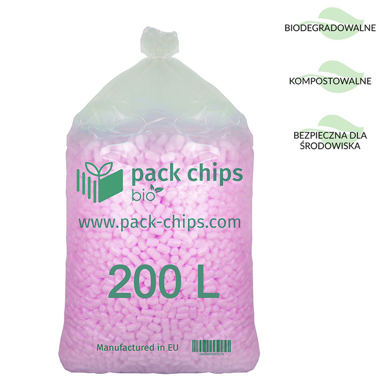Wypełniacz ekologiczny Pack Chips Bio 200 litrów różowy