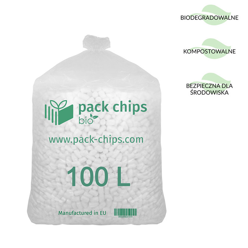 Wypełniacz ekologiczny Pack Chips Bio 100 litrów biały