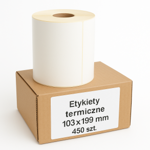 Etykiety termiczne 103x199mm 450szt 25mm białe