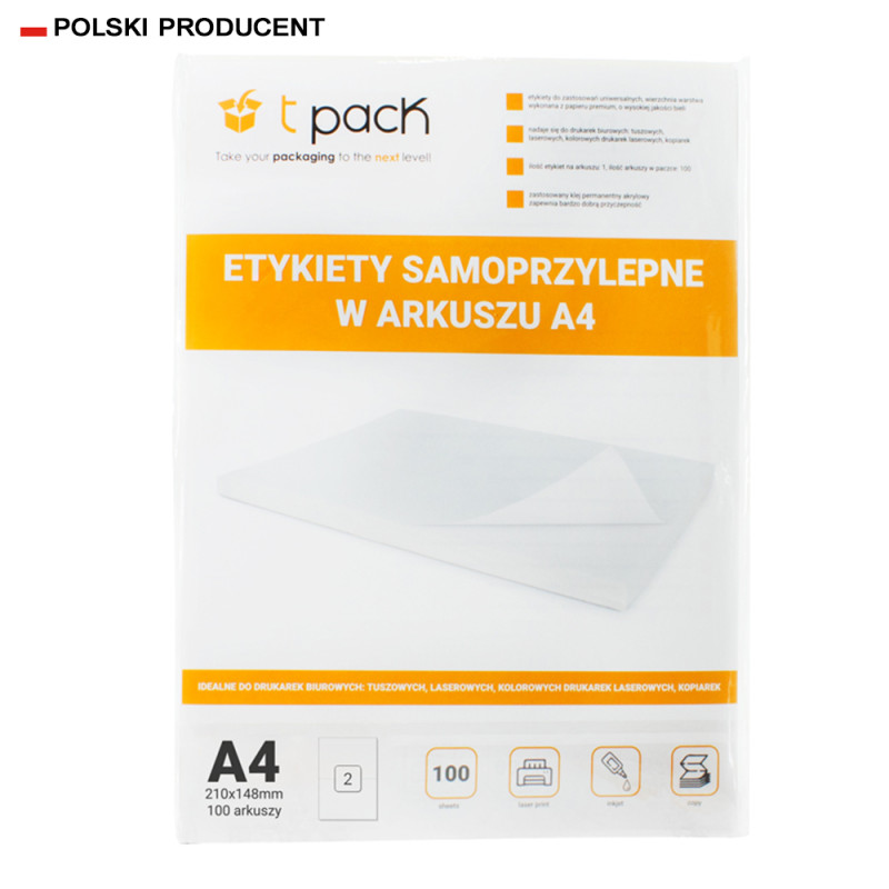 Etykiety samoprzylepne A4 TNT 210x148mm 200 sztuk