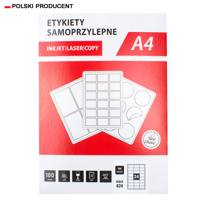 Etykiety A4 64,6x33,8mm 2400szt