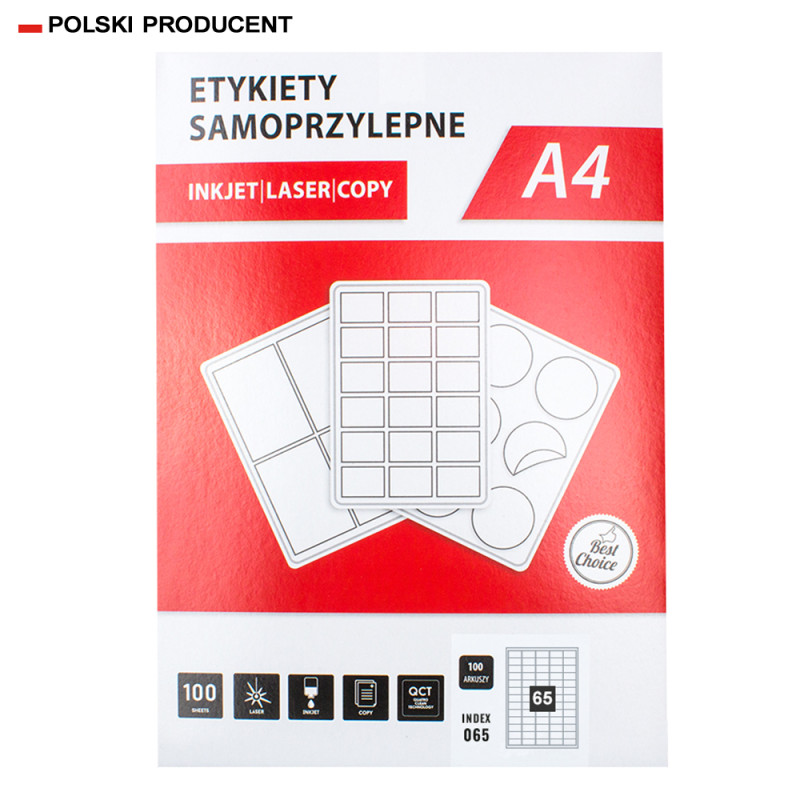Etykiety A4 38x21mm 6500szt