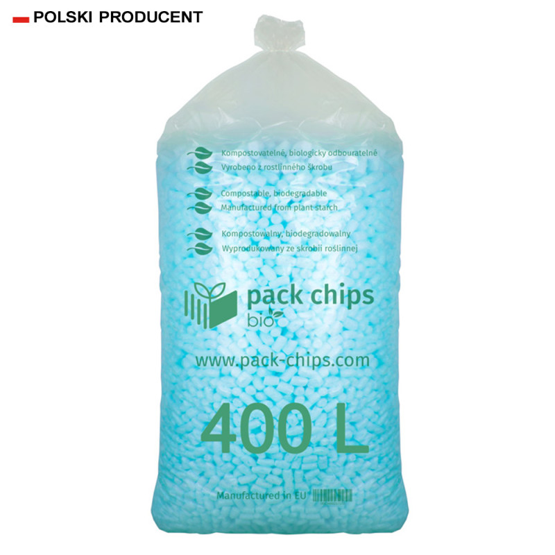 Wypełniacz ekologiczny Pack Chips Bio 400 litrów niebieski