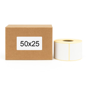 Etykiety termiczne 50x25mm 2000szt 40mm białe