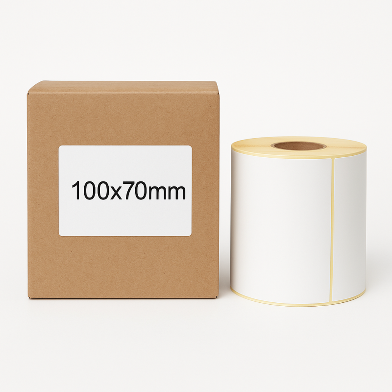 Etykiety termotransferowe 100x70mm 1000szt 40mm białe