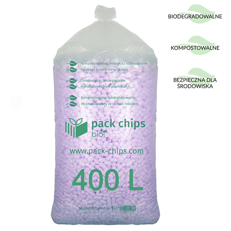 Wypełniacz eko skrobiowy Pack Chips Bio Premium 400l lawendowy