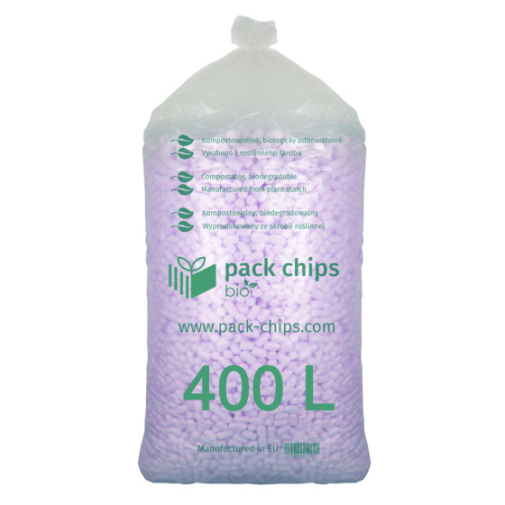 Wypełniacz eko skrobiowy Chrupack Pack Chips Bio Premium 400l lawendowy