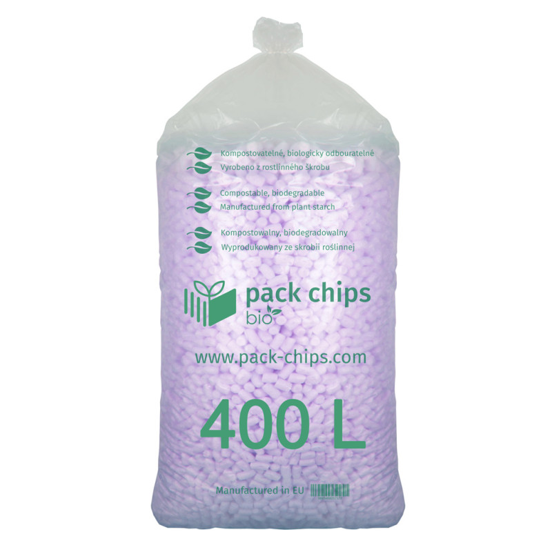 Wypełniacz eko skrobiowy Pack Chips Bio Premium 400l lawendowy