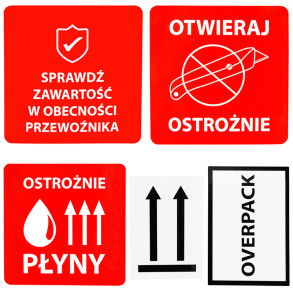 "Góra" Etykieta ostrzegawcza 50x50mm 1000szt 40mm